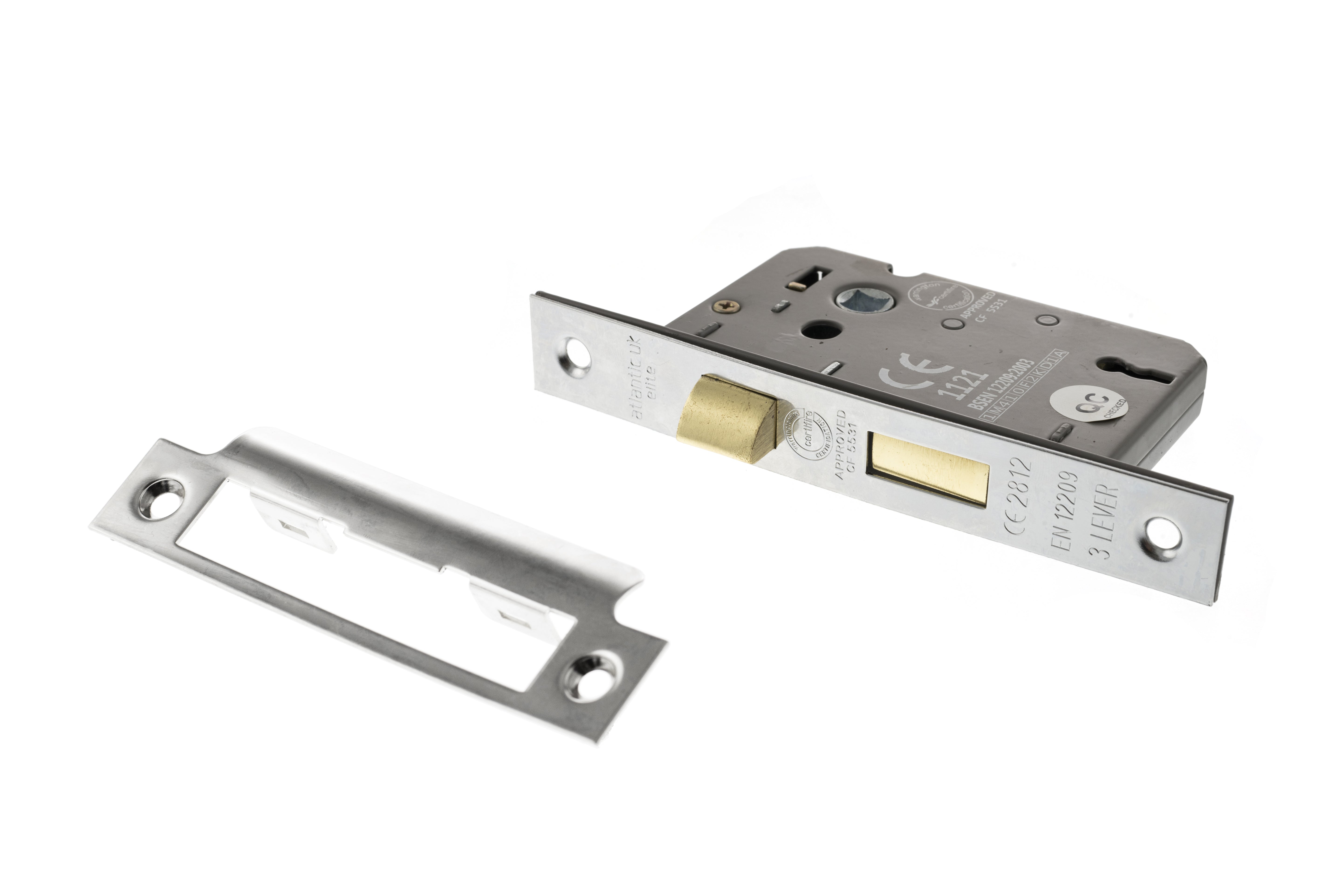 Atlantic 3 Lever Key Sashlock [CE] 2.5" - Polished Chrome