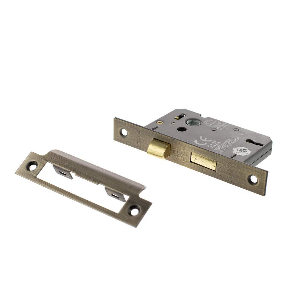 Atlantic 3 Lever Key Sashlock [CE] 3" - Matt Antique Brass