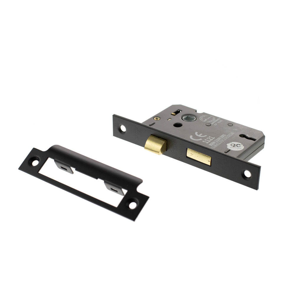 Atlantic 3 Lever Key Sashlock [CE] 3" - Matt Black