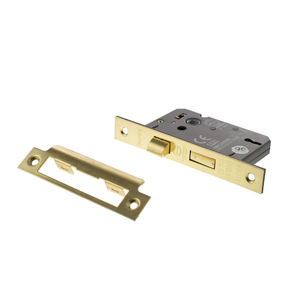 Atlantic 3 Lever Key Sashlock [CE] Keyed Alike 3" - Polished Brass