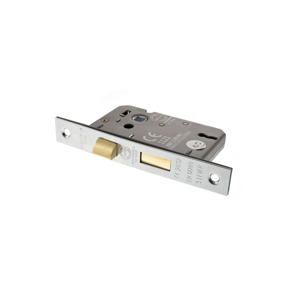 Atlantic 3 Lever Key Sashlock [CE] 3" - Polished Chrome