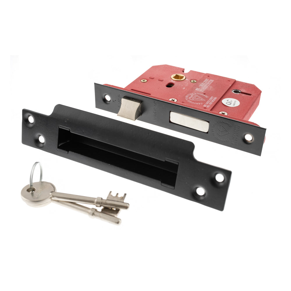 Atlantic 5 Lever Key Sashlock [BS] 2.5" - Matt Black