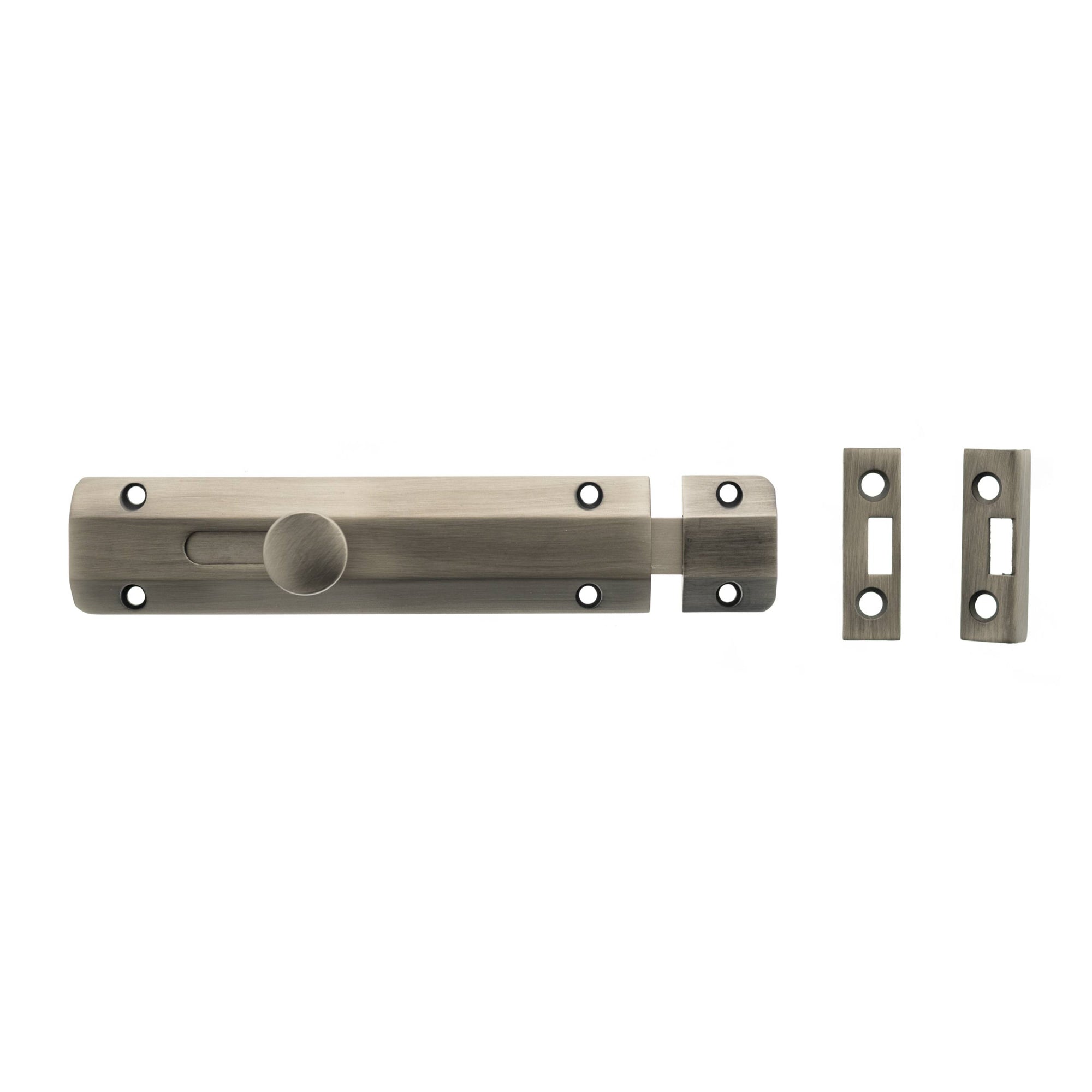 Atlantic Solid Brass Surface Door Bolt 6" - Matt Gun Metal 
