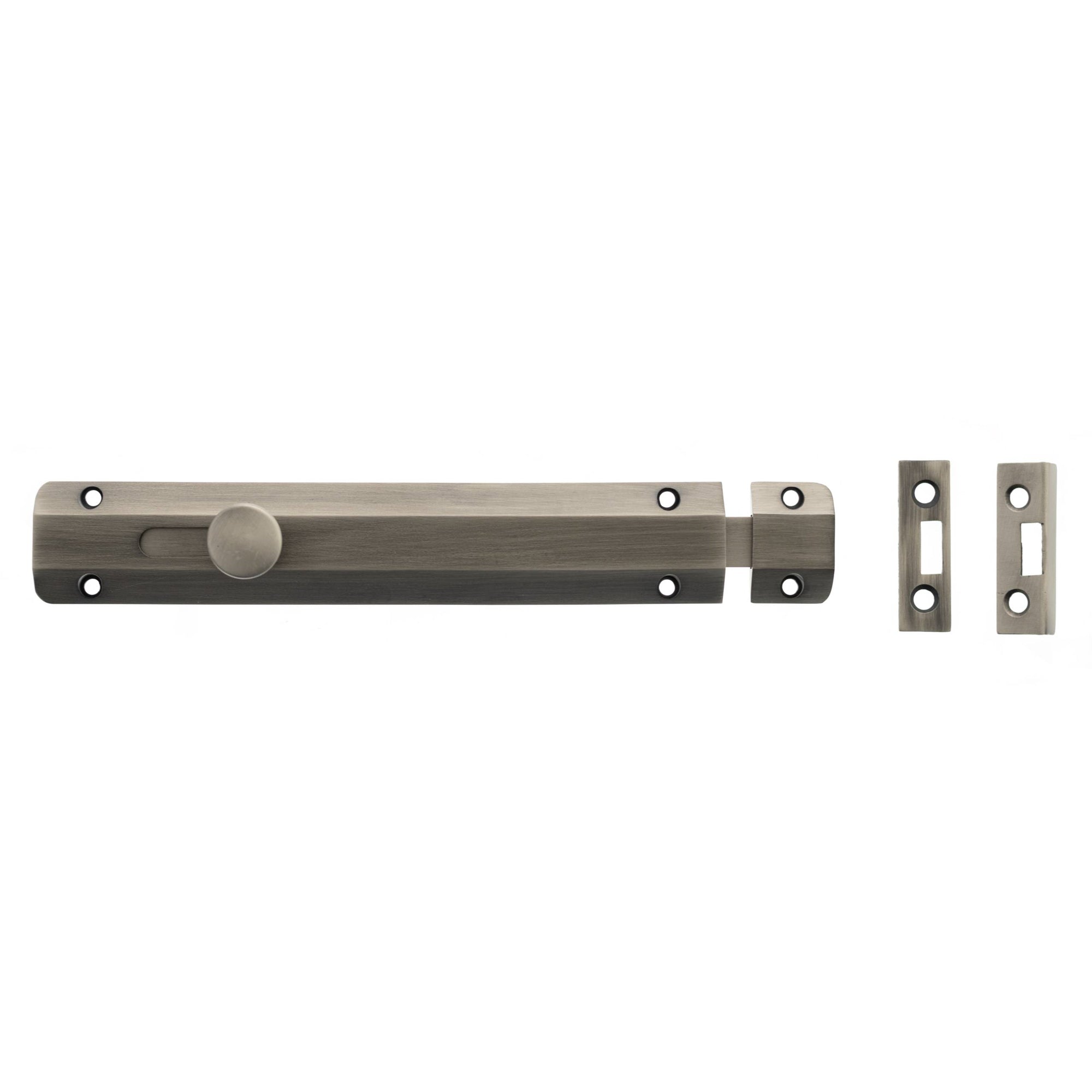 Atlantic Solid Brass Surface Door Bolt 8" - Matt Gun Metal 