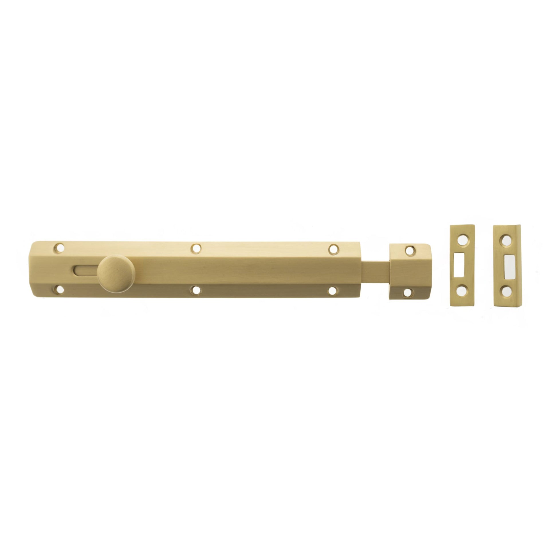 Atlantic Solid Brass Surface Door Bolt 8" - Satin Brass