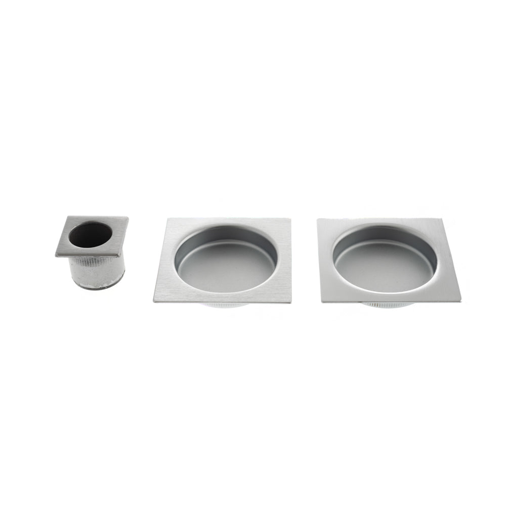 AGB Sliding Door Flush Pull Square - Satin Chrome