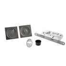 AGB Sliding Door Bathroom Lock Set with Square Flush Handle - Satin Chrome