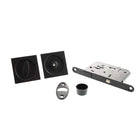 AGB Sliding Door Bathroom Lock Set with Square Flush Handle - Matt Black