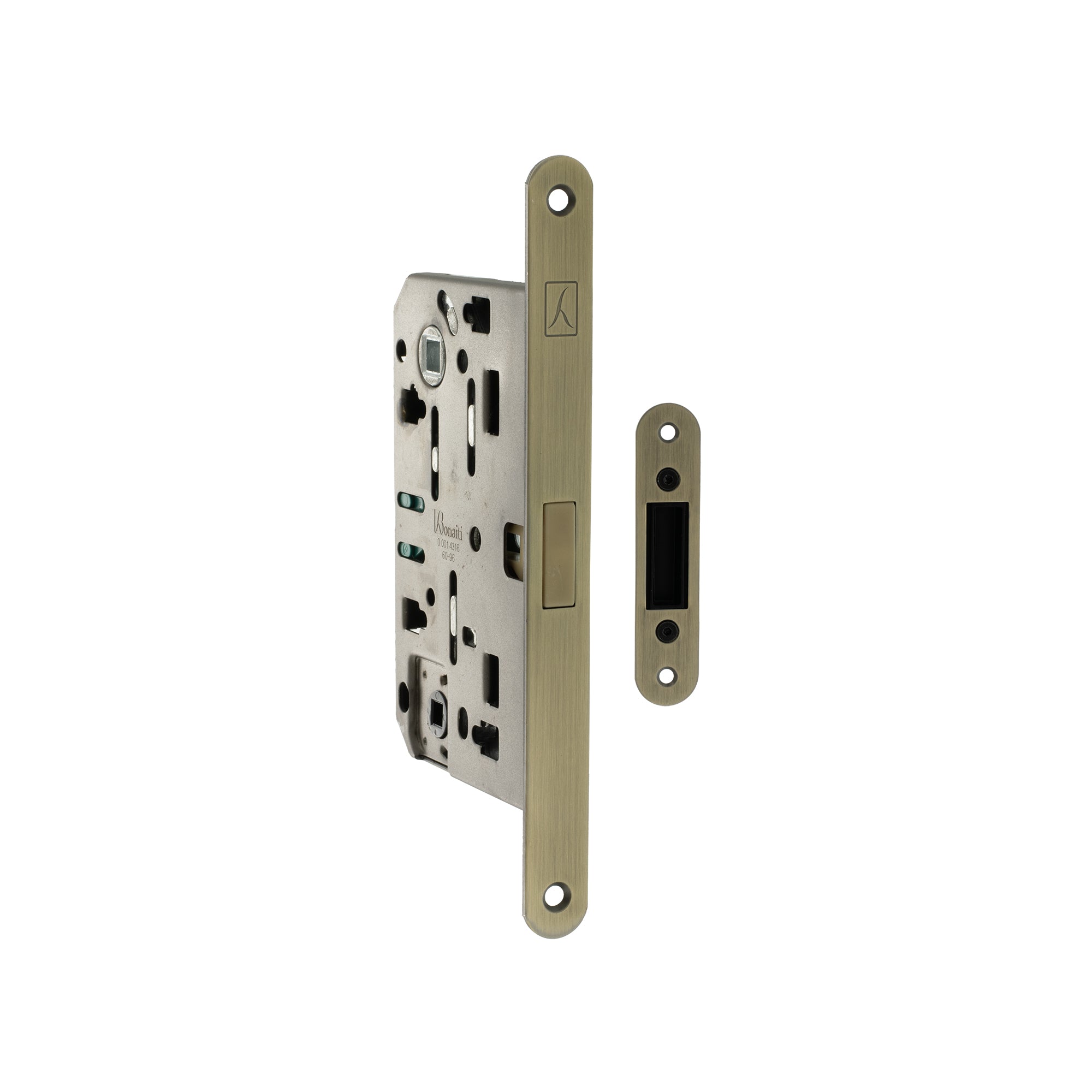 Bonaiti Polaris 2XT Magnetic Bathroom Lock 60mm backset - Matt Antique Brass