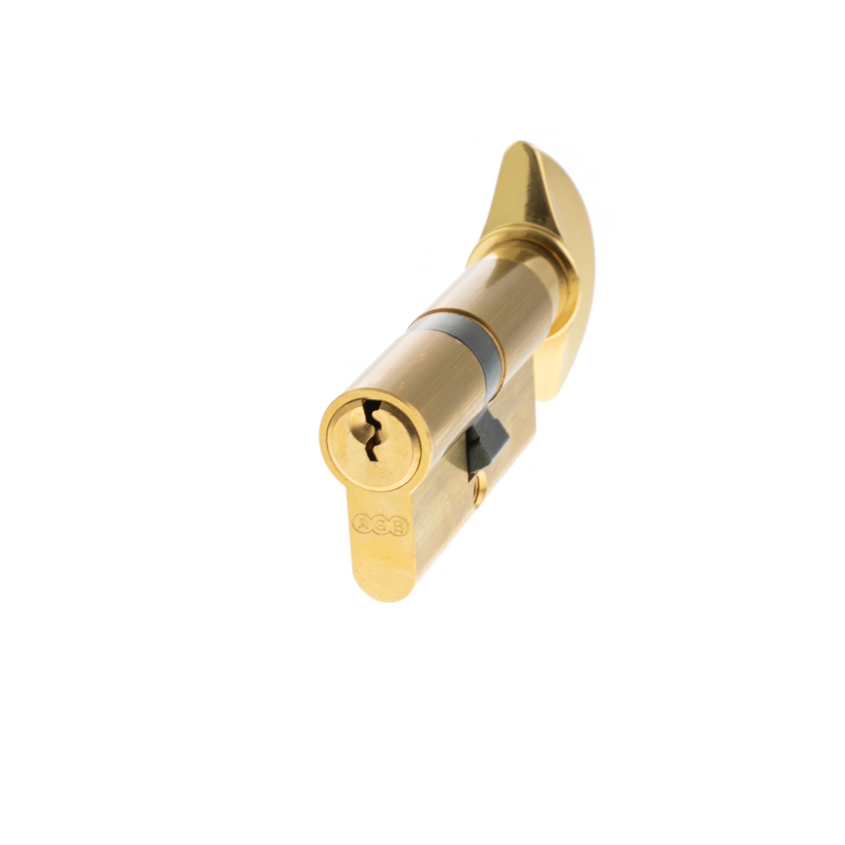 AGB Euro Profile 5 Pin Cylinder Key to Turn 30-30mm (60mm) - Polished Brass