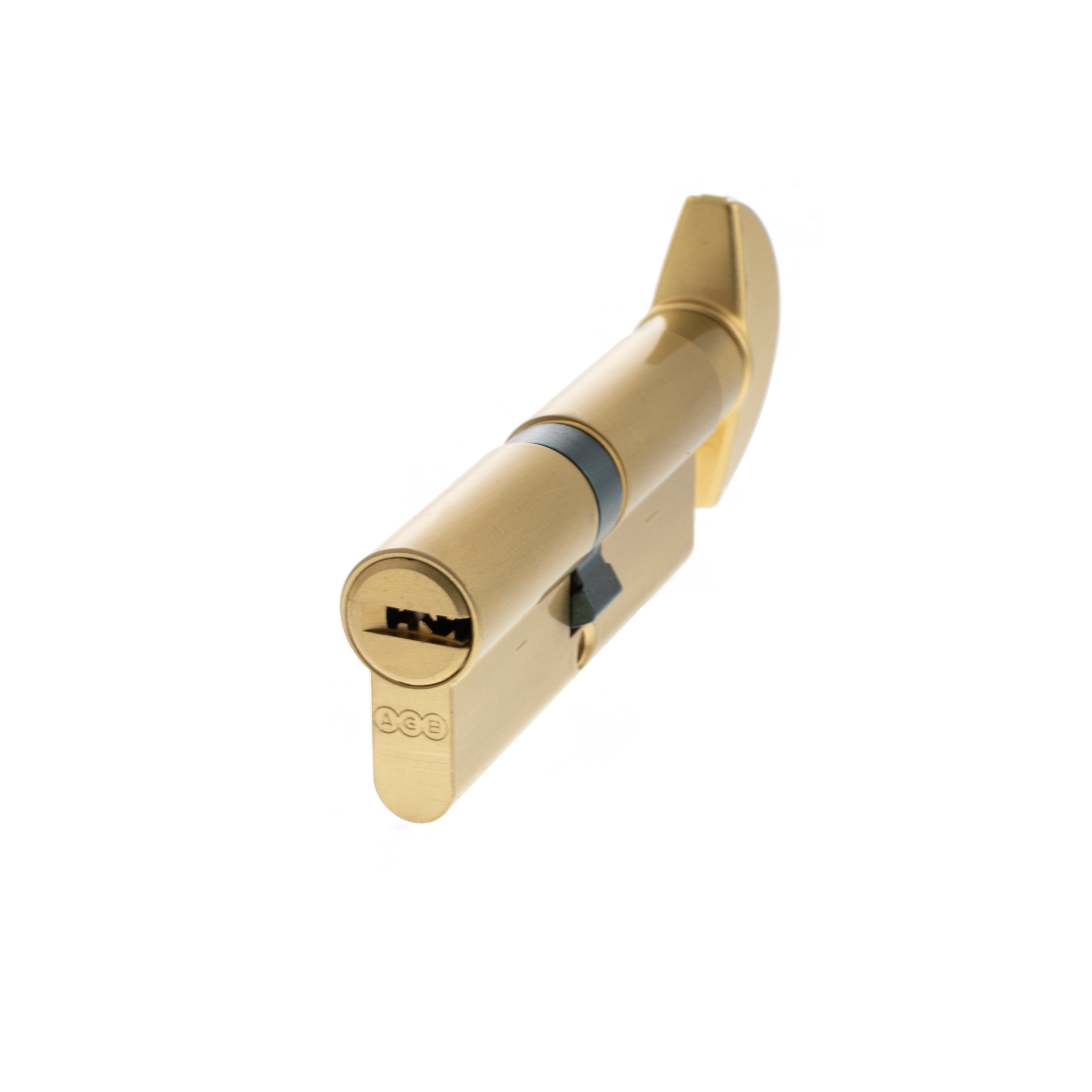 AGB Euro Profile 15 Pin Cylinder Key to Turn 40-40mm (80mm) - Satin Brass