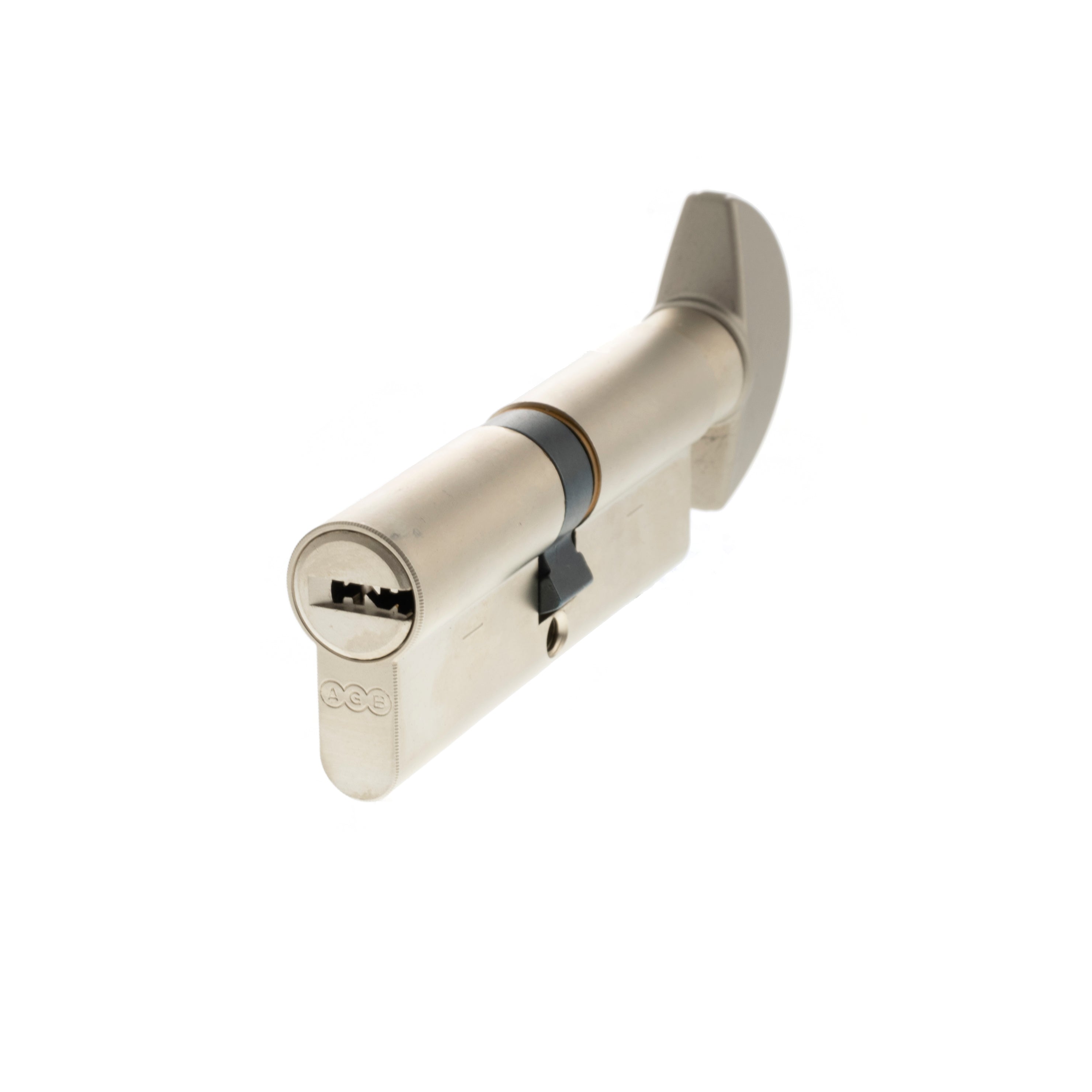 AGB Euro Profile 15 Pin Cylinder Key to Turn 40-40mm (80mm) - Satin Nickel