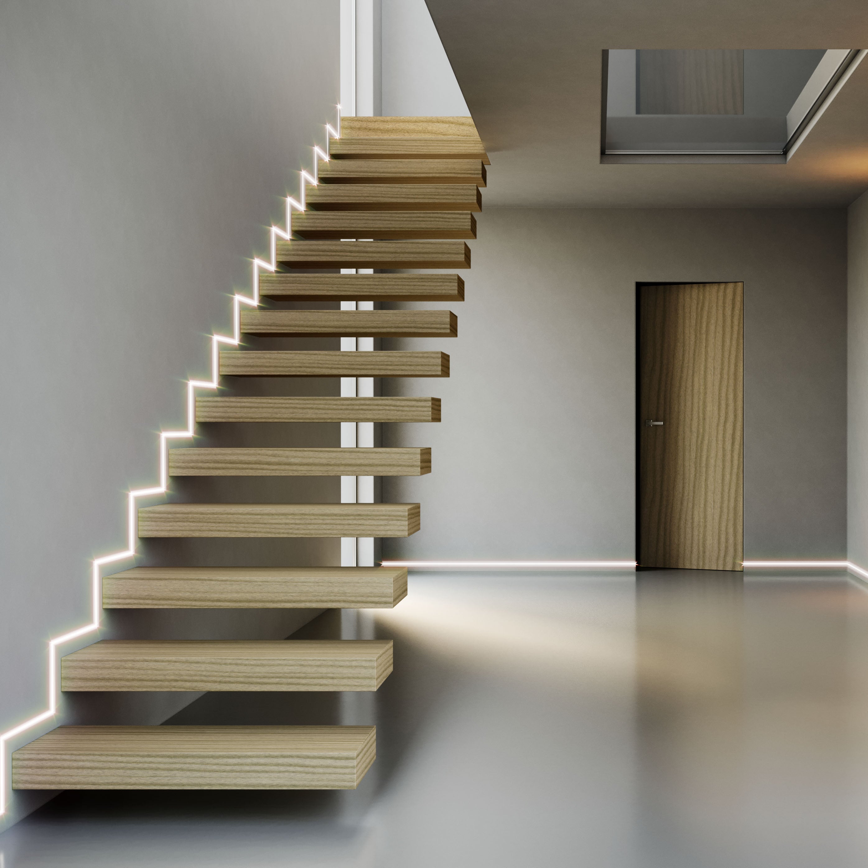 Ermetika Absolute Rush Flush Aluminium Skirting Board with LED 