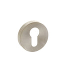Forme Euro Escutcheons on Minimal Round Rose - Satin Nickel