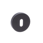Forme Key Escutcheons on Minimal Round Rose - Matt Black