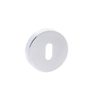 Forme Key Escutcheons on Minimal Round Rose - Polished Chrome