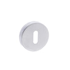 Forme Key Escutcheons on Minimal Round Rose - Satin Chrome