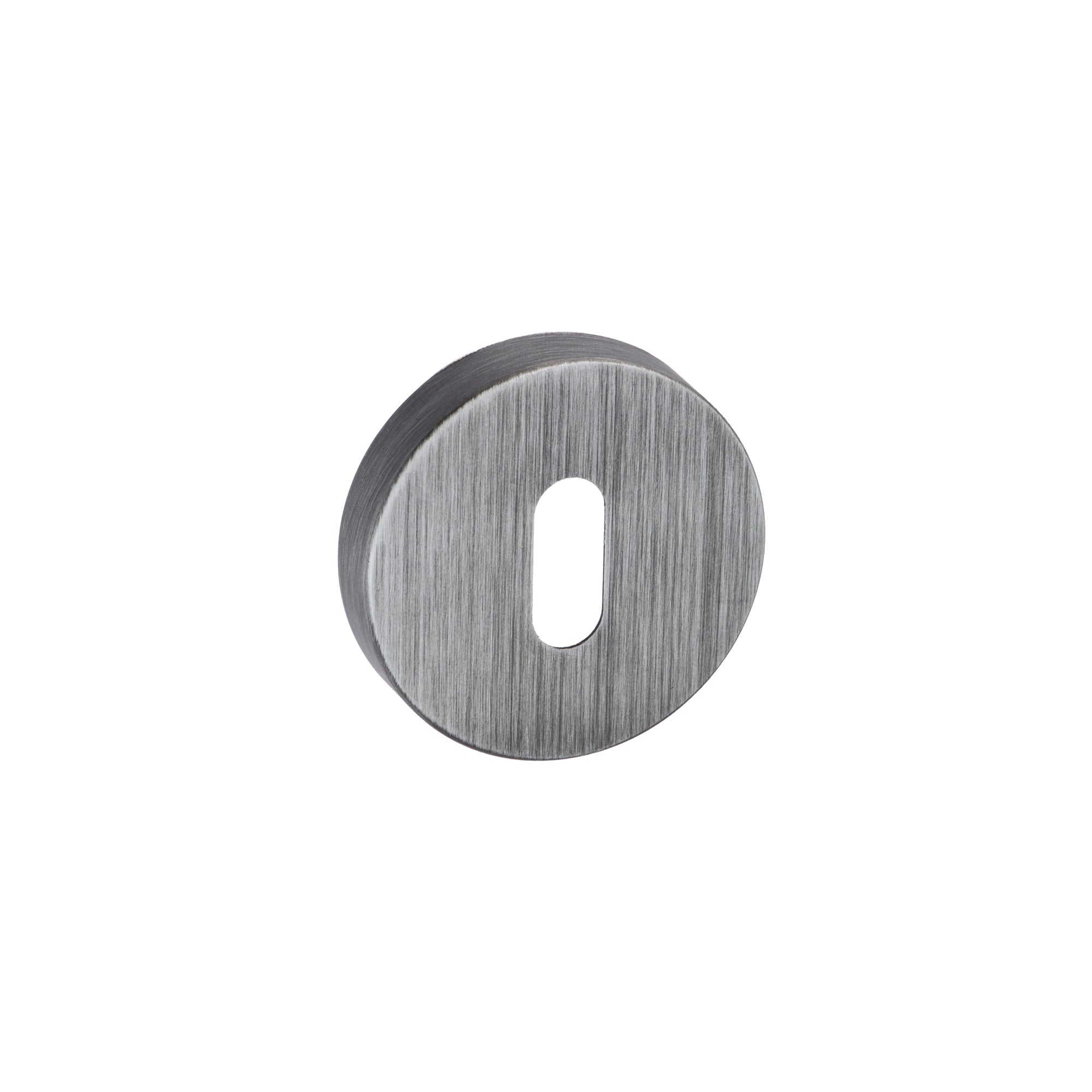 Forme Key Escutcheons on Minimal Round Rose - Urban Graphite