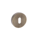 Forme Key Escutcheons on Minimal Round Rose - Yester Bronze