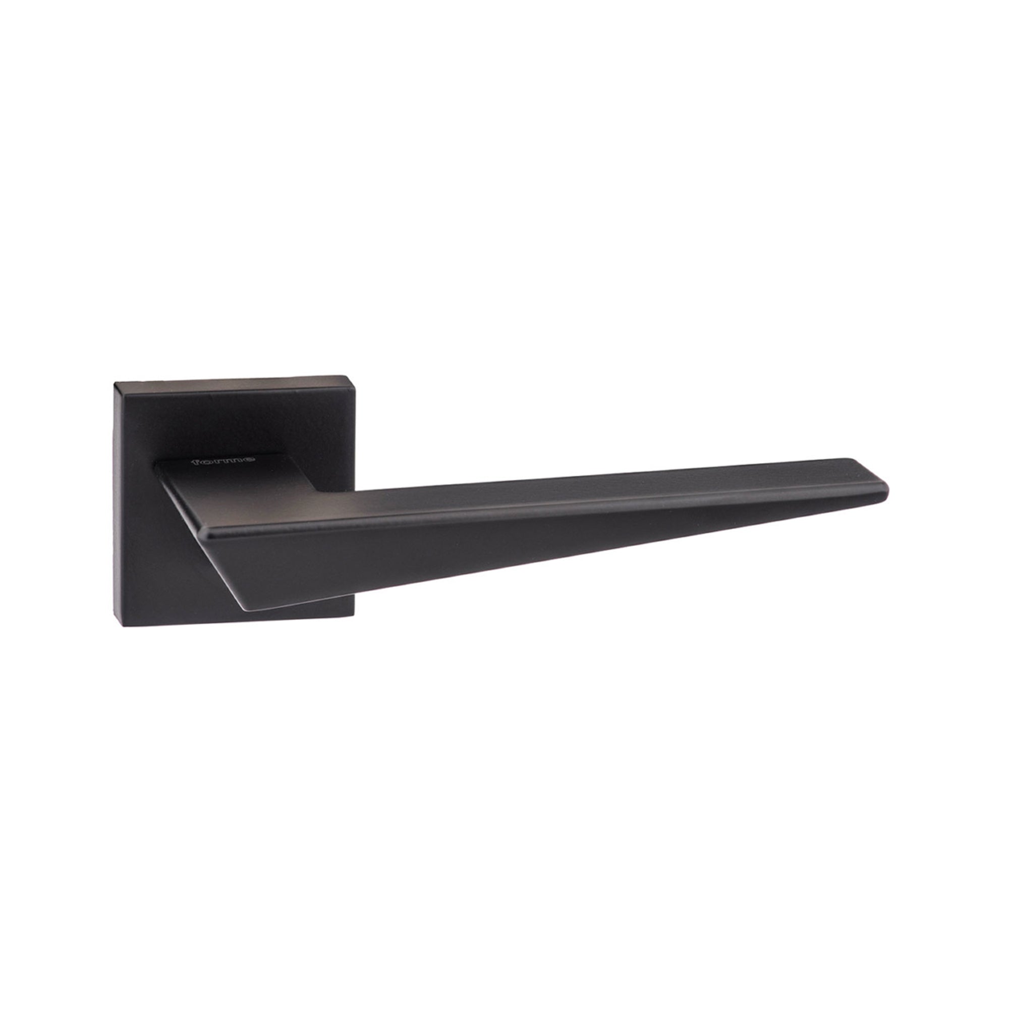 Forme Naxos Lever Door Handle on Minimal Square Rose - Matt Black