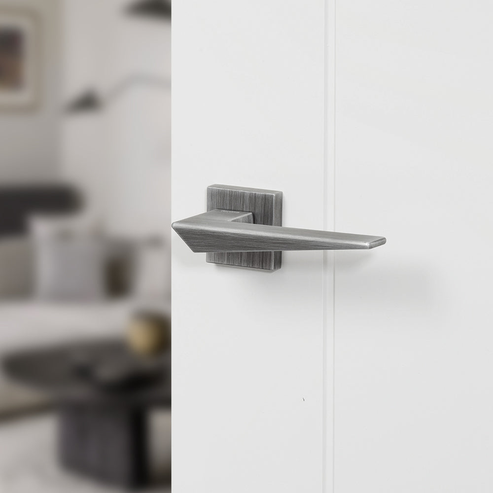 Forme Naxos Lever Door Handle on Minimal Square Rose