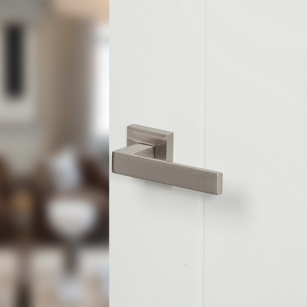 Forme Asti Lever Door Handle on Minimal Square Rose