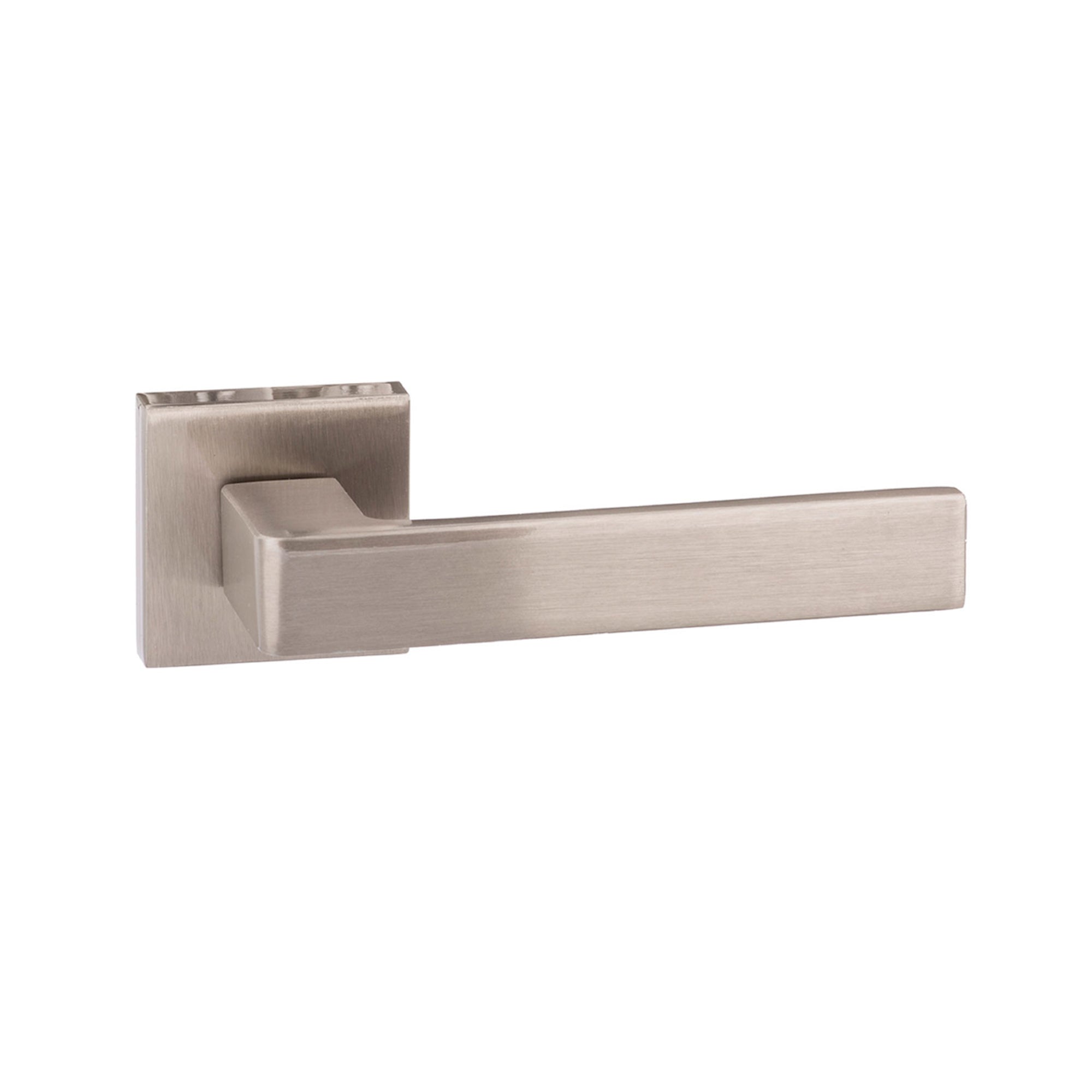 Forme Asti Lever Door Handle on Minimal Square Rose - Satin Nickel