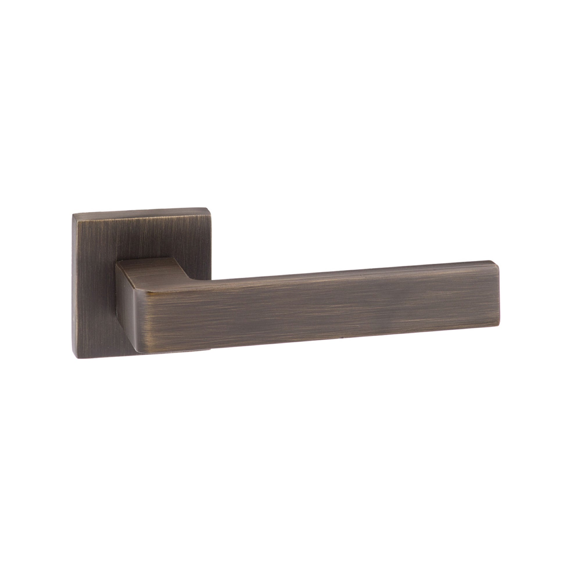 Forme Asti Lever Door Handle on Minimal Square Rose - Urban Bronze