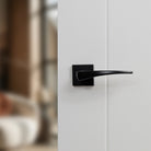 Forme Foglia Lever Door Handle on Minimal Square Rose