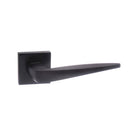 Forme Foglia Lever Door Handle on Minimal Square Rose - Matt Black