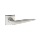 Forme Foglia Lever Door Handle on Minimal Square Rose - Satin Chrome