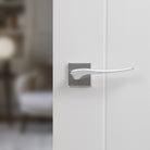 Forme Olimpia Lever Door Handle on Minimal Square Rose