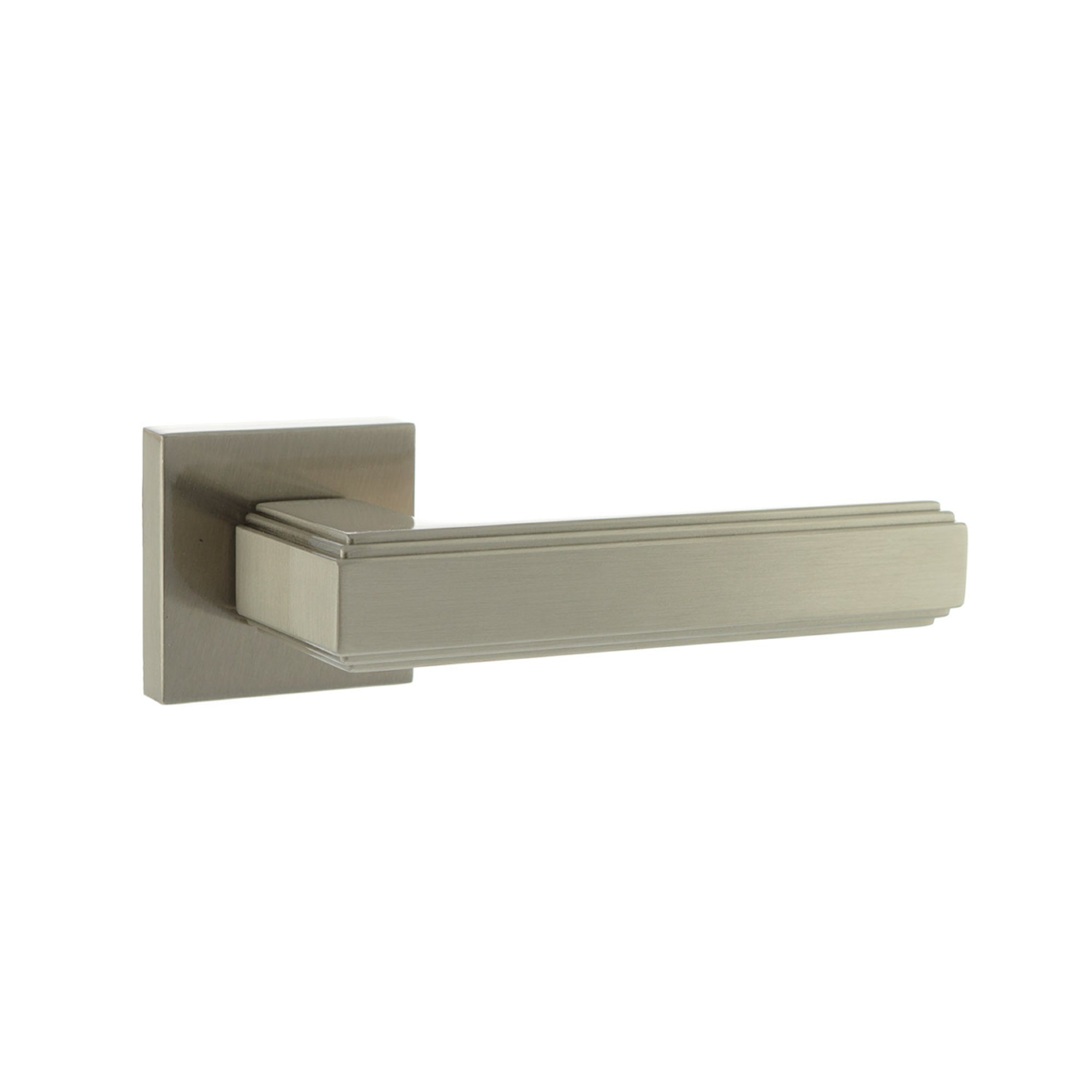 Forme Alila Lever Door Handle on Minimal Square Rose - Satin Nickel