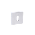 Forme Key Escutcheons on Minimal Square Rose - Polished Chrome