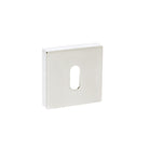 Forme Key Escutcheons on Minimal Square Rose - Polished Nickel