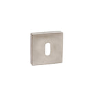 Forme Key Escutcheons on Minimal Square Rose - Satin Nickel
