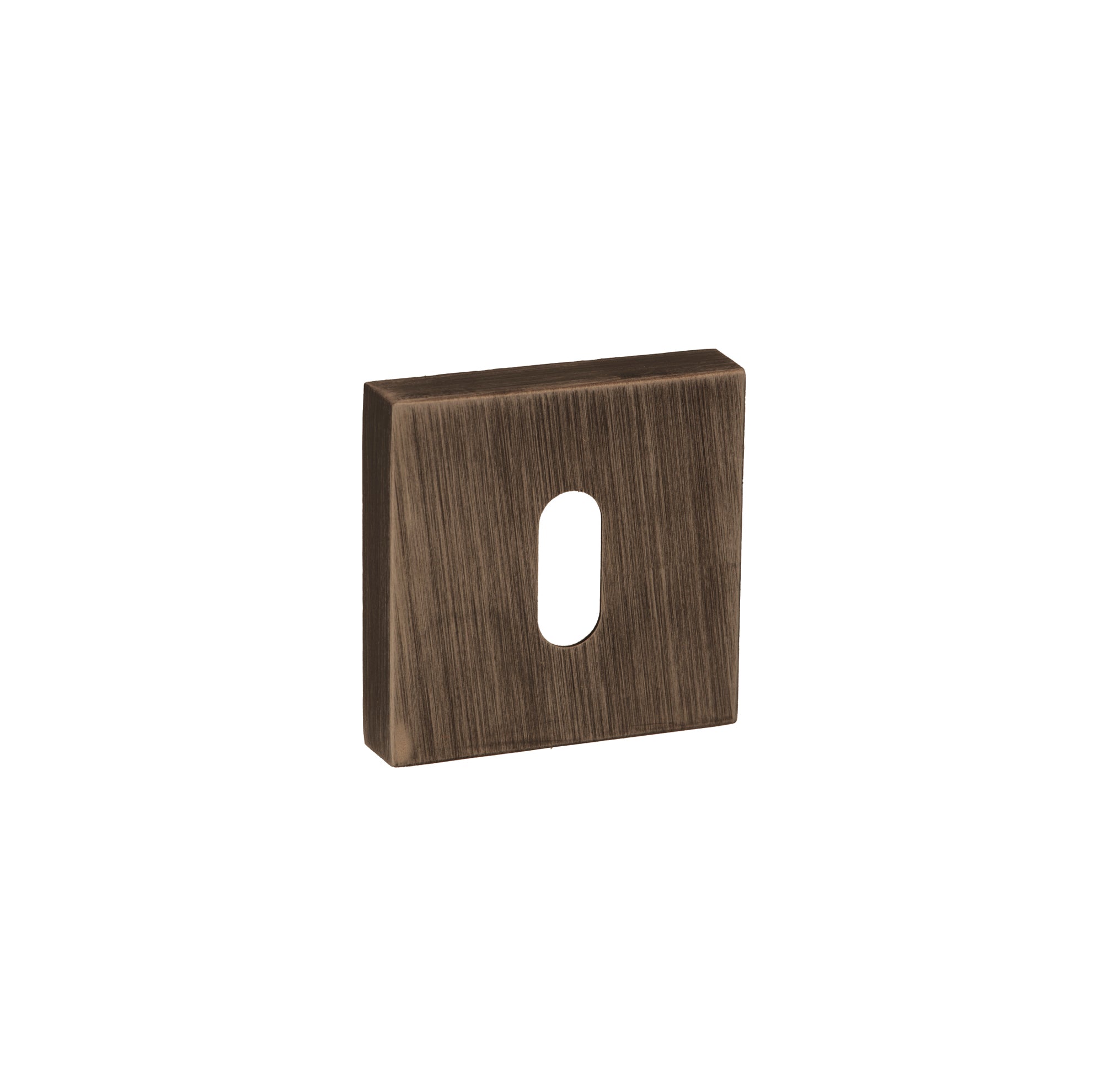 Forme Key Escutcheons on Minimal Square Rose - Urban Bronze