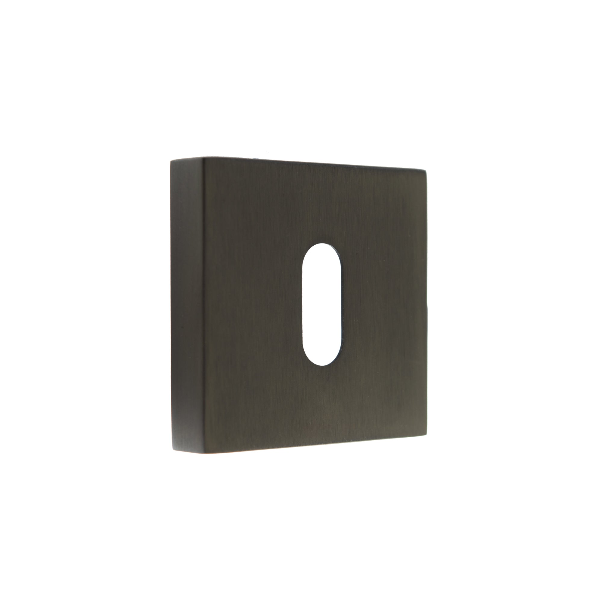 Forme Key Escutcheons on Minimal Square Rose - Urban Dark Bronze