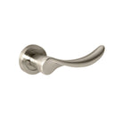 Mediterranean Malaga Lever Door Handle on Round Rose - Satin Nickel