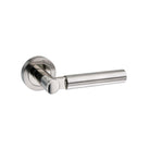 Mediterranean Palermo Lever Door Handle on Round Rose - Satin Nickel/Polished Nickel