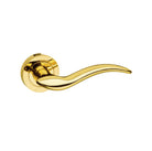 Mediterranean Barcelona Lever Door Handle on Round Rose - Polished Brass