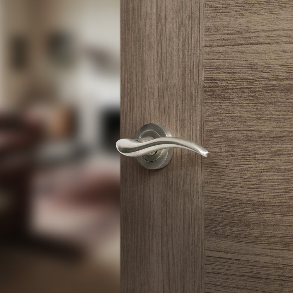 Mediterranean Barcelona Lever Door Handle on Round Rose