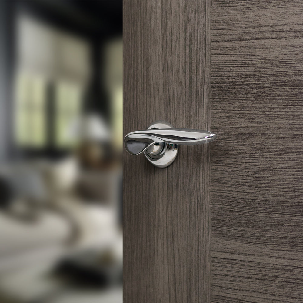 Mediterranean Malta Lever Door Handle on Round "C" Rose