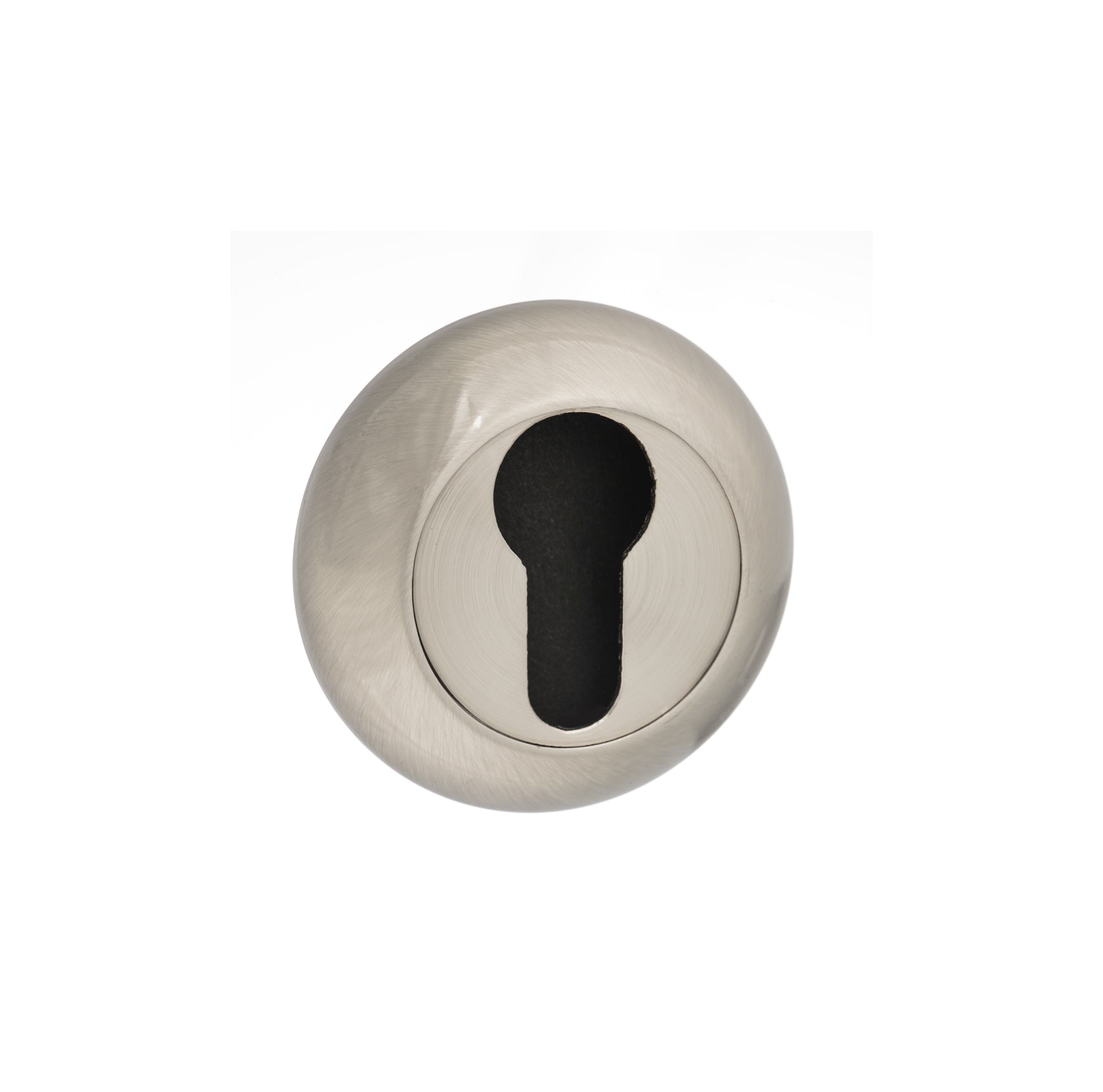 Mediterranean Euro Escutcheons on Round "C" Rose - Satin Nickel