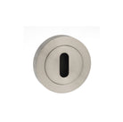 Mediterranean Key Escutcheons on Round Rose - Satin Nickel
