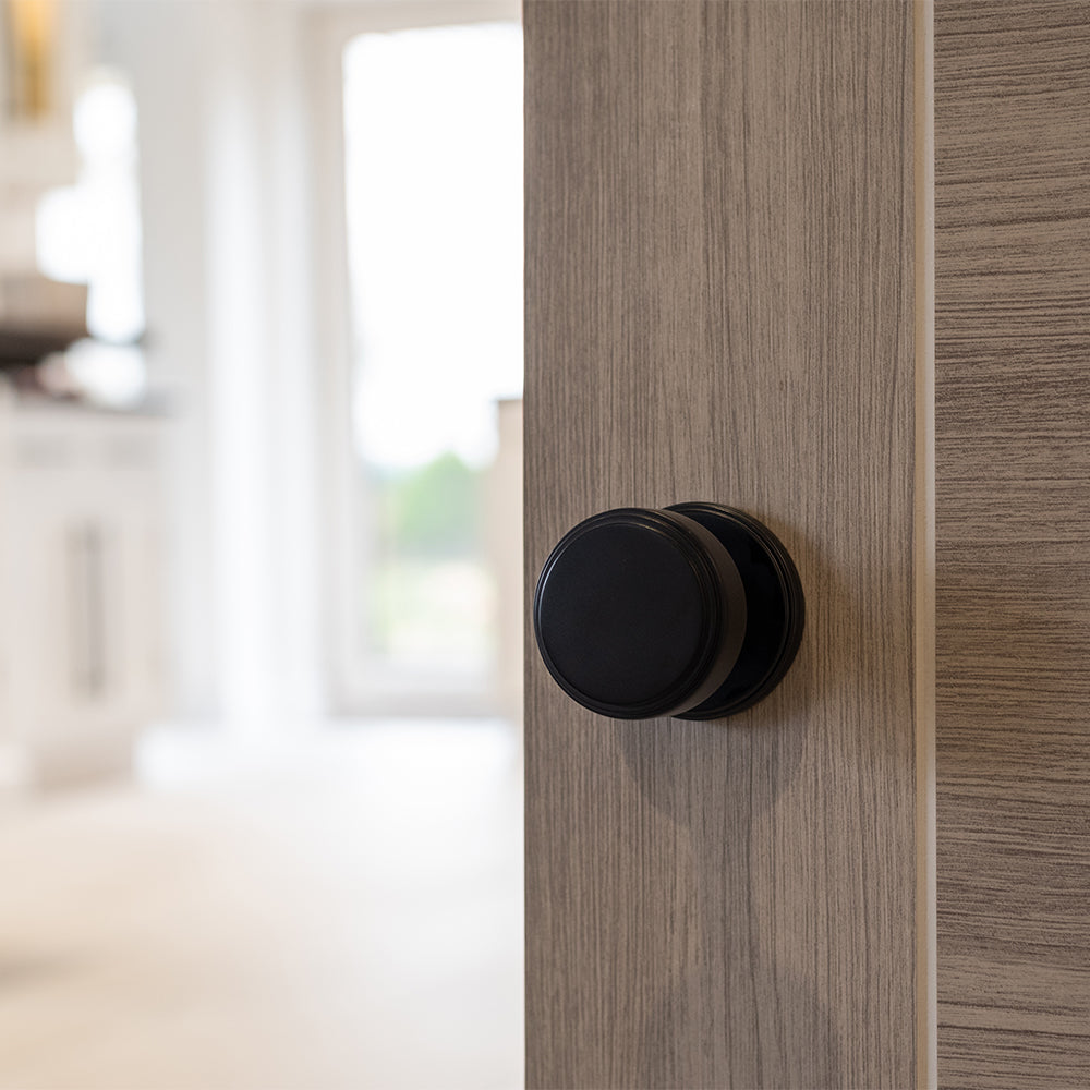 Millhouse Brass Boulton Solid Brass Stepped Mortice Door Knob on Concealed Fix Rose