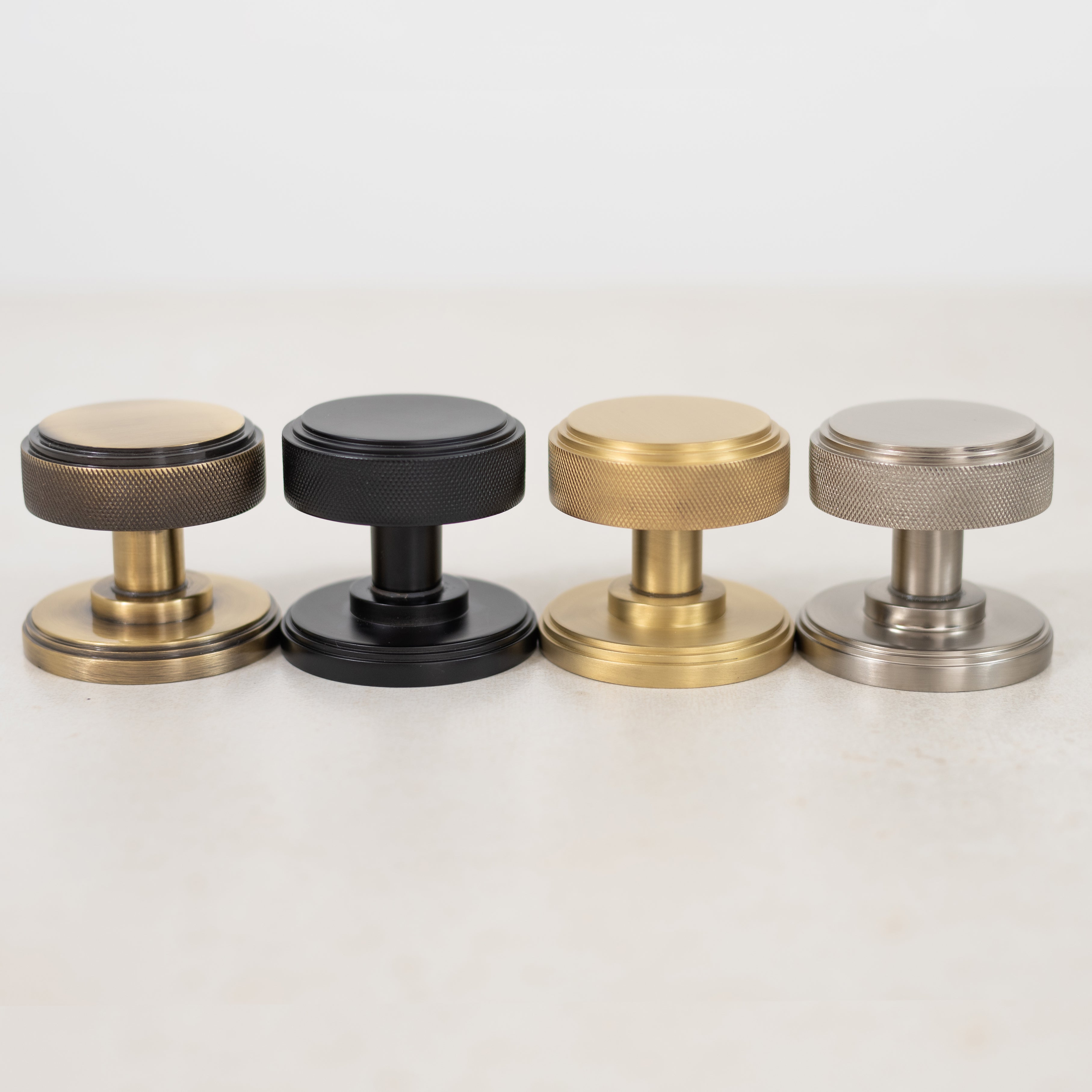 Millhouse Brass Harrison Brass Knurled Mortice Knob on Concealed Fix Rose