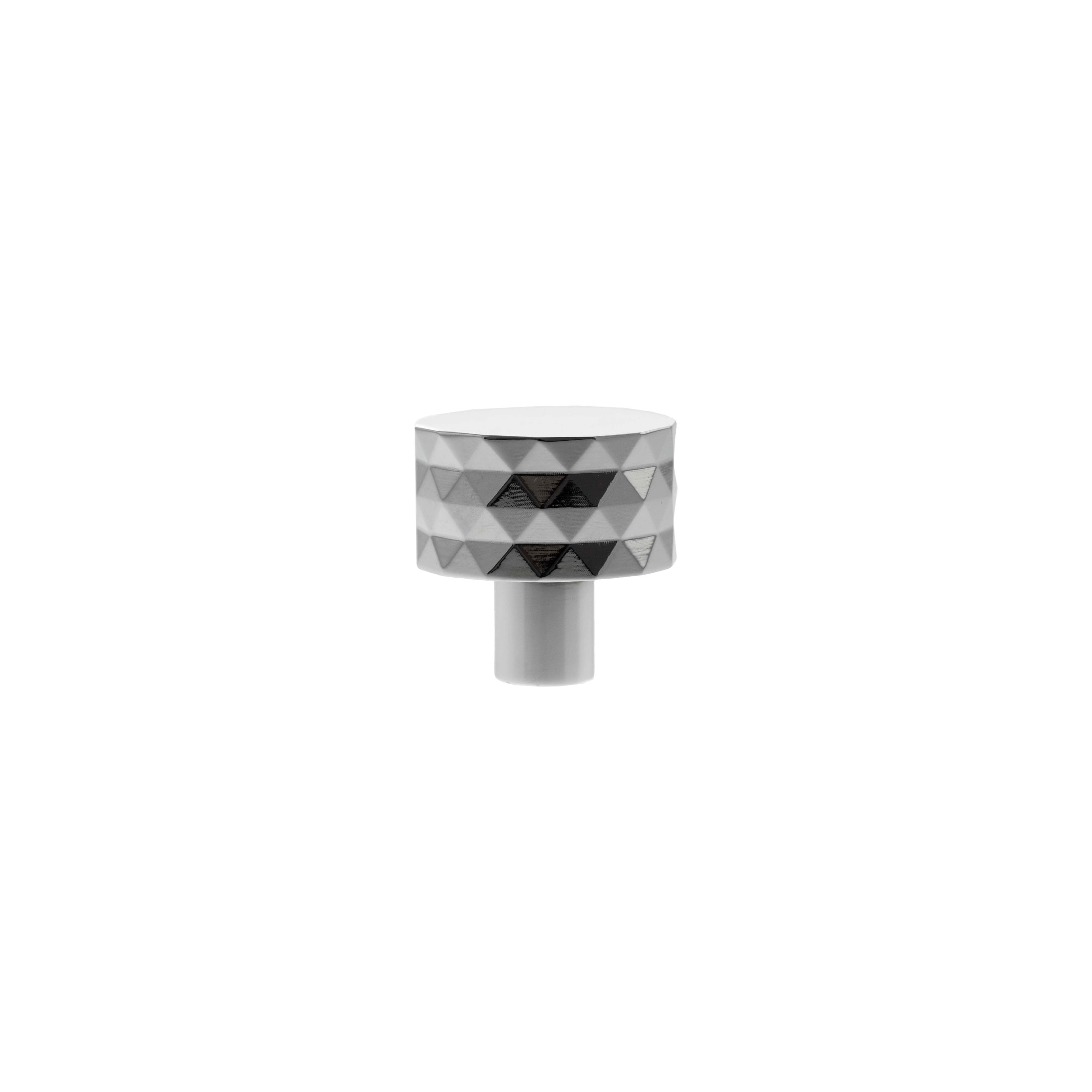 Millhouse Brass Chrysler Diamond Round Cabinet Knob Handle - Polished Chrome