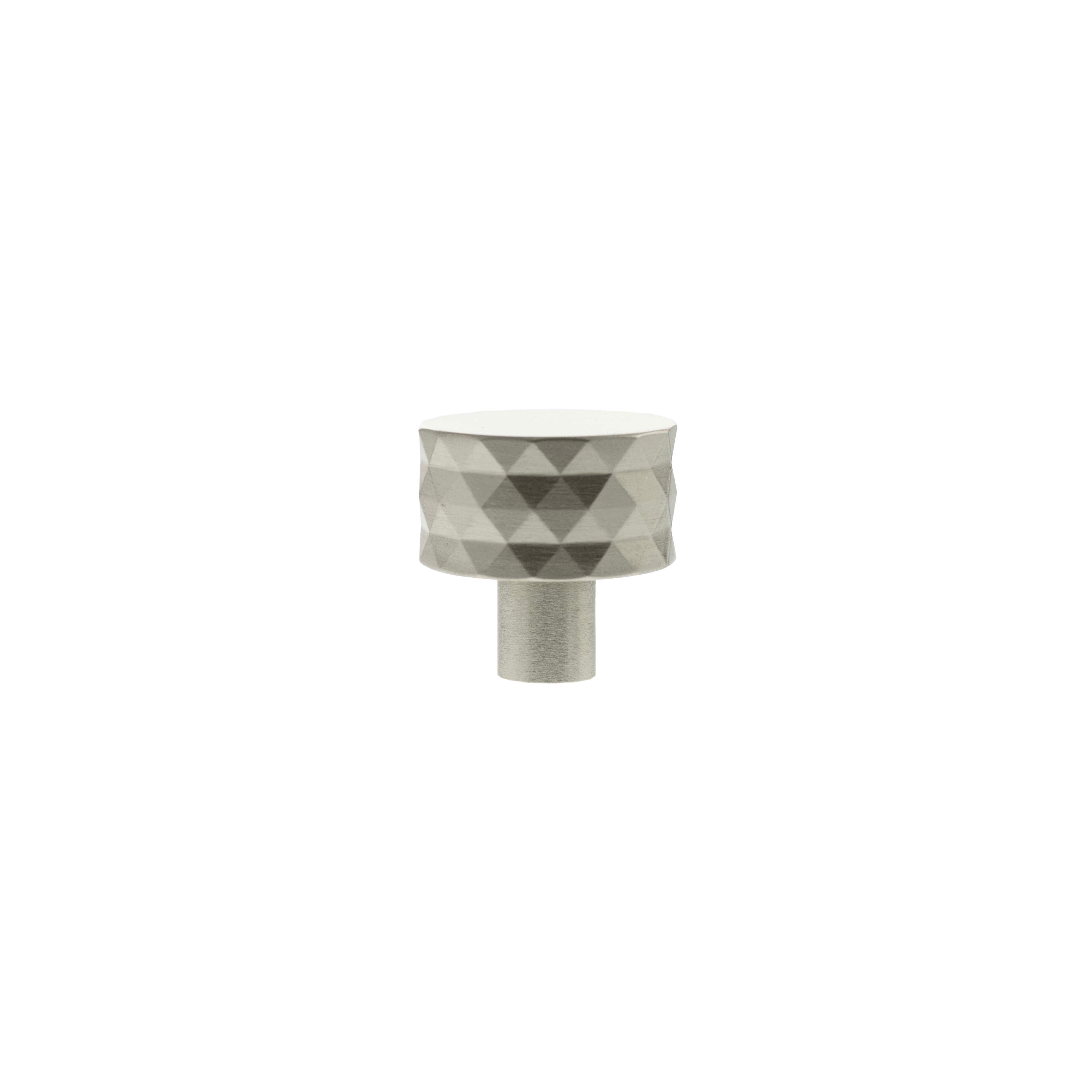 Millhouse Brass Chrysler Diamond Round Cabinet Knob Handle - Satin Nickel