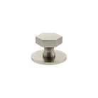 Millhouse Brass Pennington Hexagonal Cabinet Knob Handle on Backplate - Satin Nickel